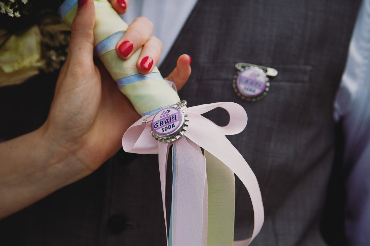 Disney Up Inspired Grape Soda Pin - UK Alternative Wedding Photography Chloe Lee Photo