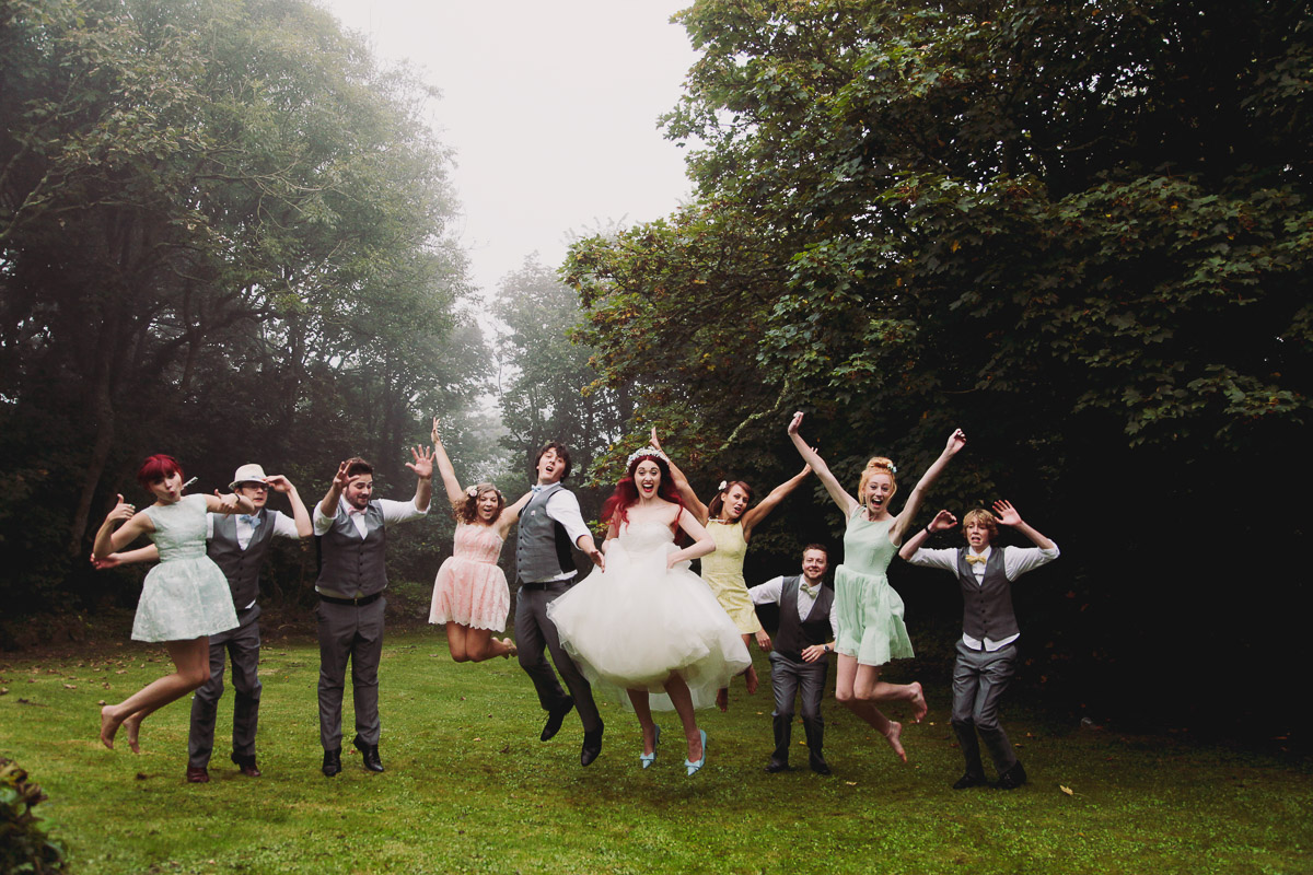 Disney Inspired Wedding Fun Group Shot - UK Alternative Wedding Photography Chloe Lee Photo