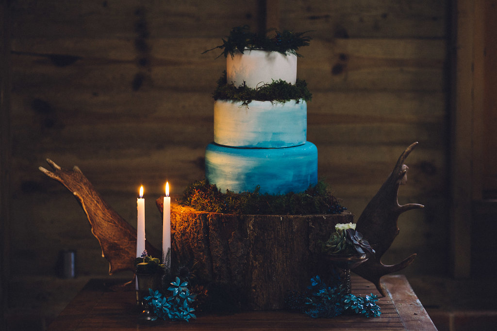 Ombre Wedding Cake - Captains Wood Barn