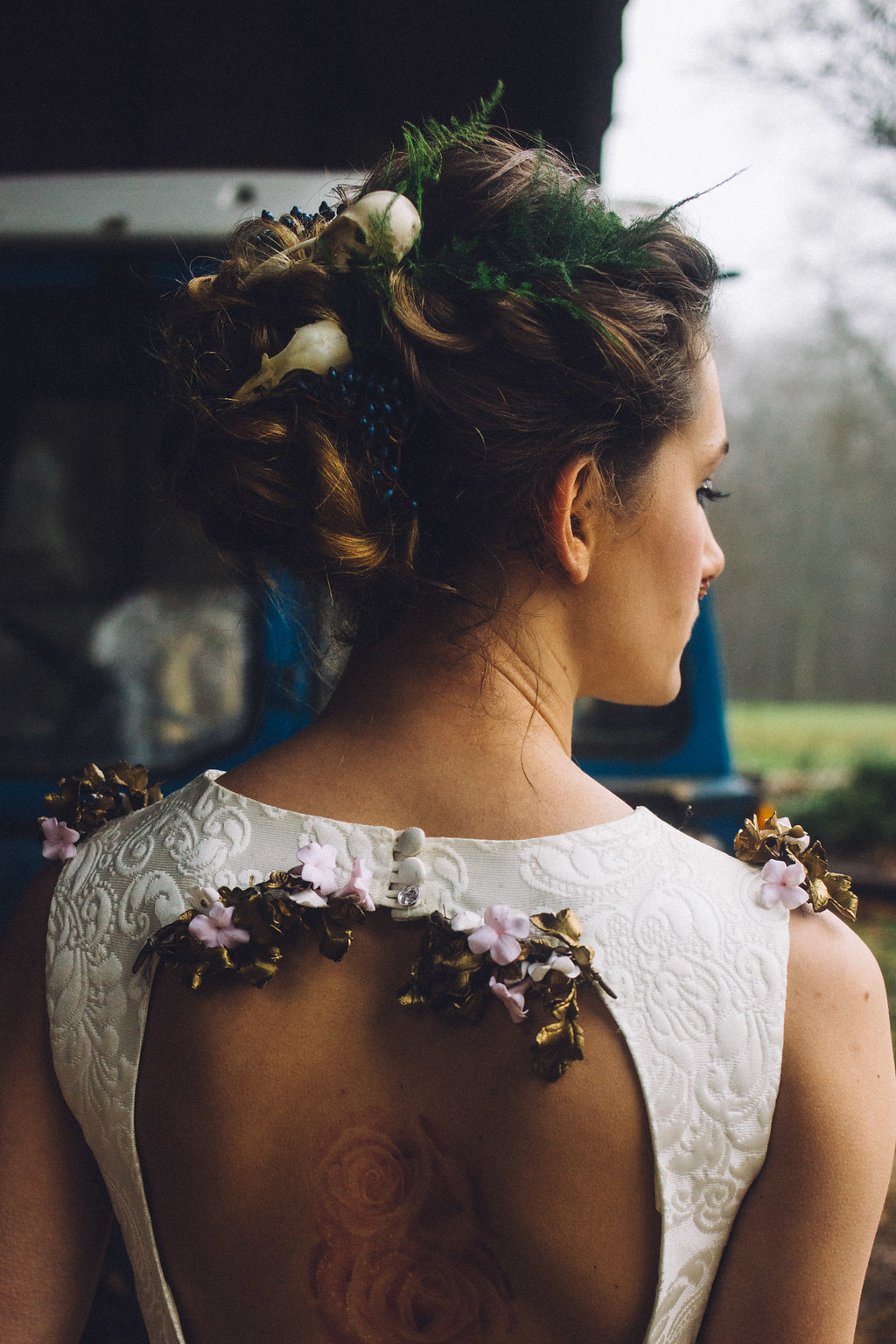 Skull Bridal Hair Piece - Captains Wood Barn Essex