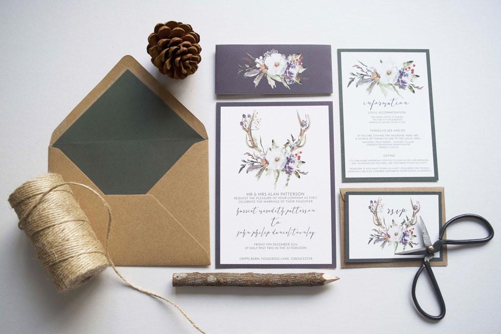 Wonderland Invites Boho Essex Stationary 