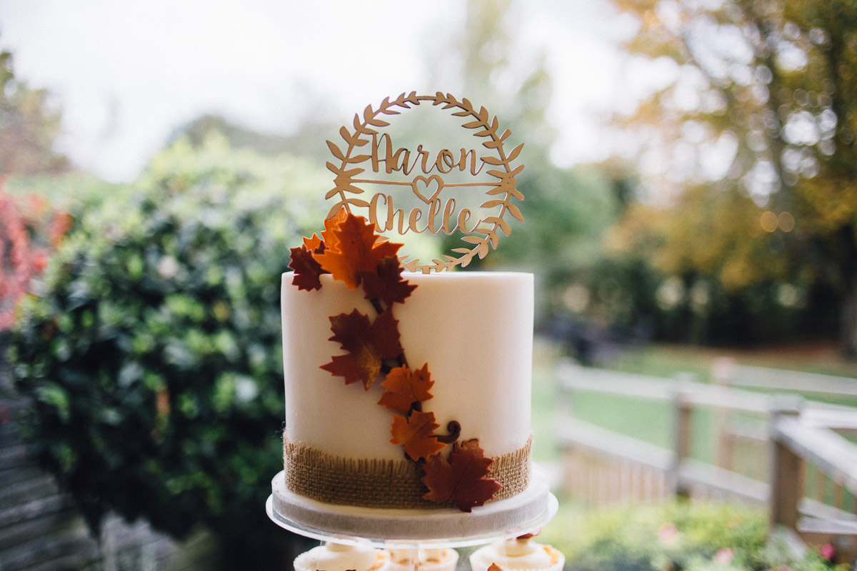 Rustic Autumnal Wedding Cake Fennes Essex - Alternative Wedding Photography
