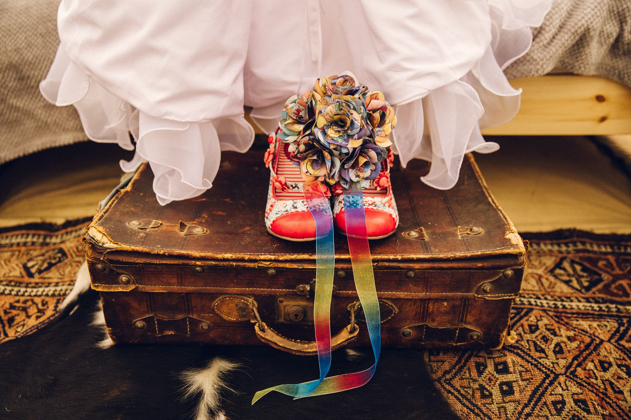 Quirky rainbow shoes Alternative Wedding Photography - I Do The Country Wed, Quainton