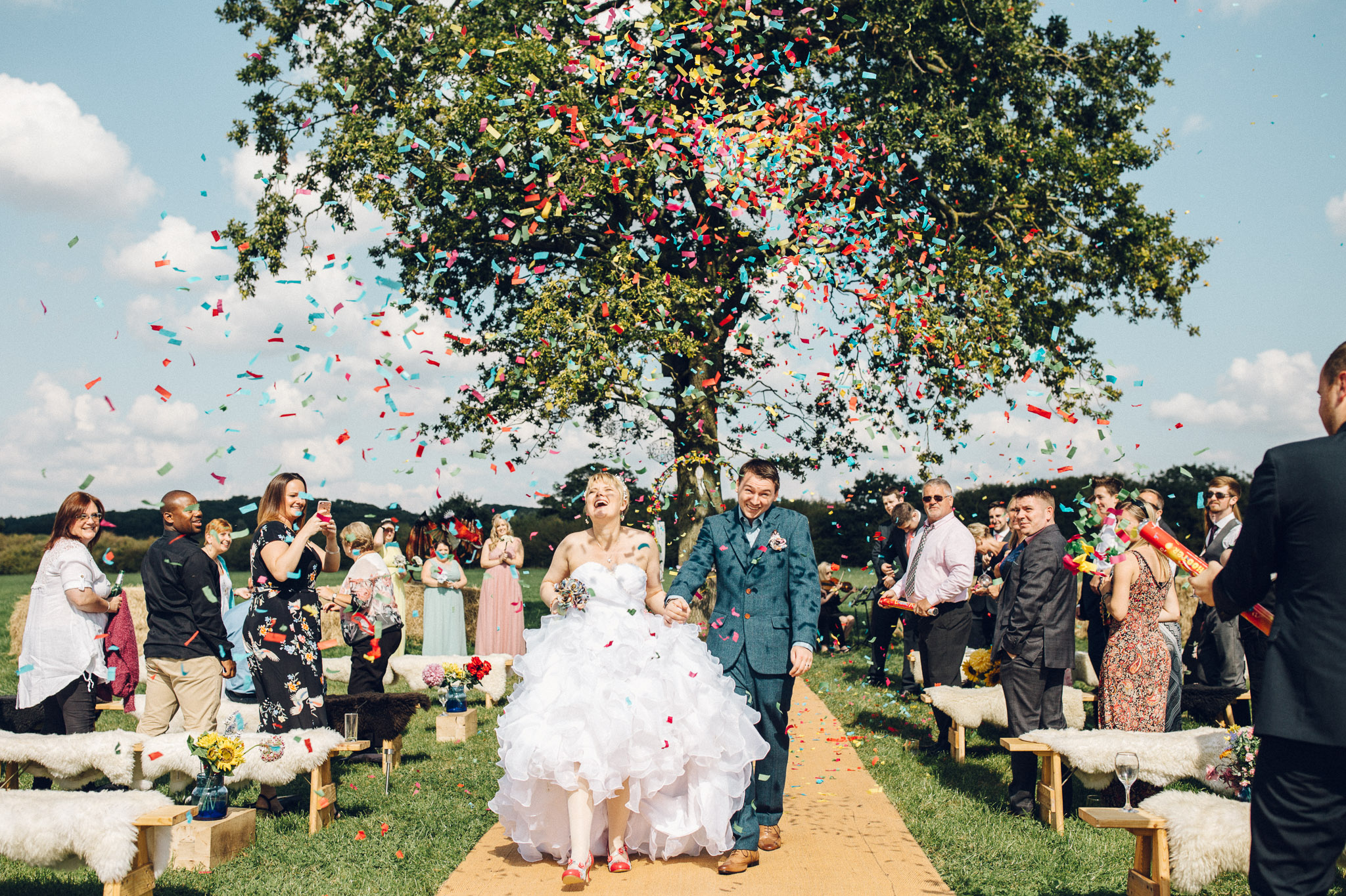Fun Confetti Canon Alternative Wedding Photography - I Do The Country Wed, Quainton