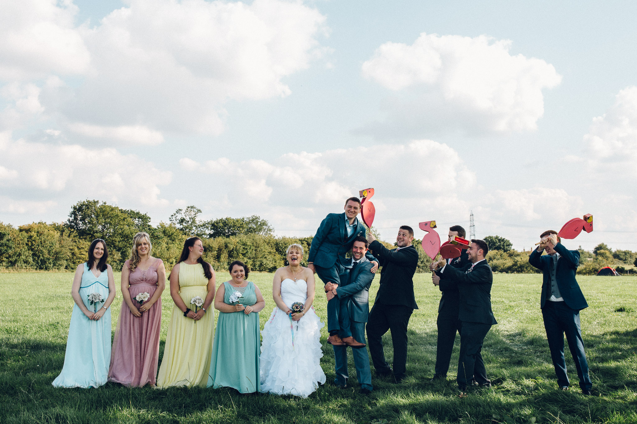 Fun Group Photo Alternative Wedding Photography - I Do The Country Wed, Quainton
