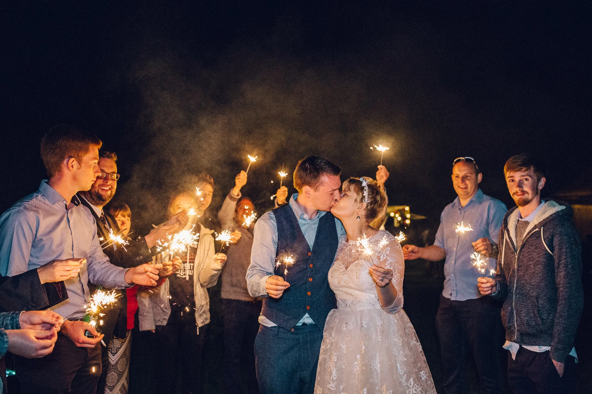 Sparkler Exit Alternative Wedding Photography - I Do The Country Wed, Quainton