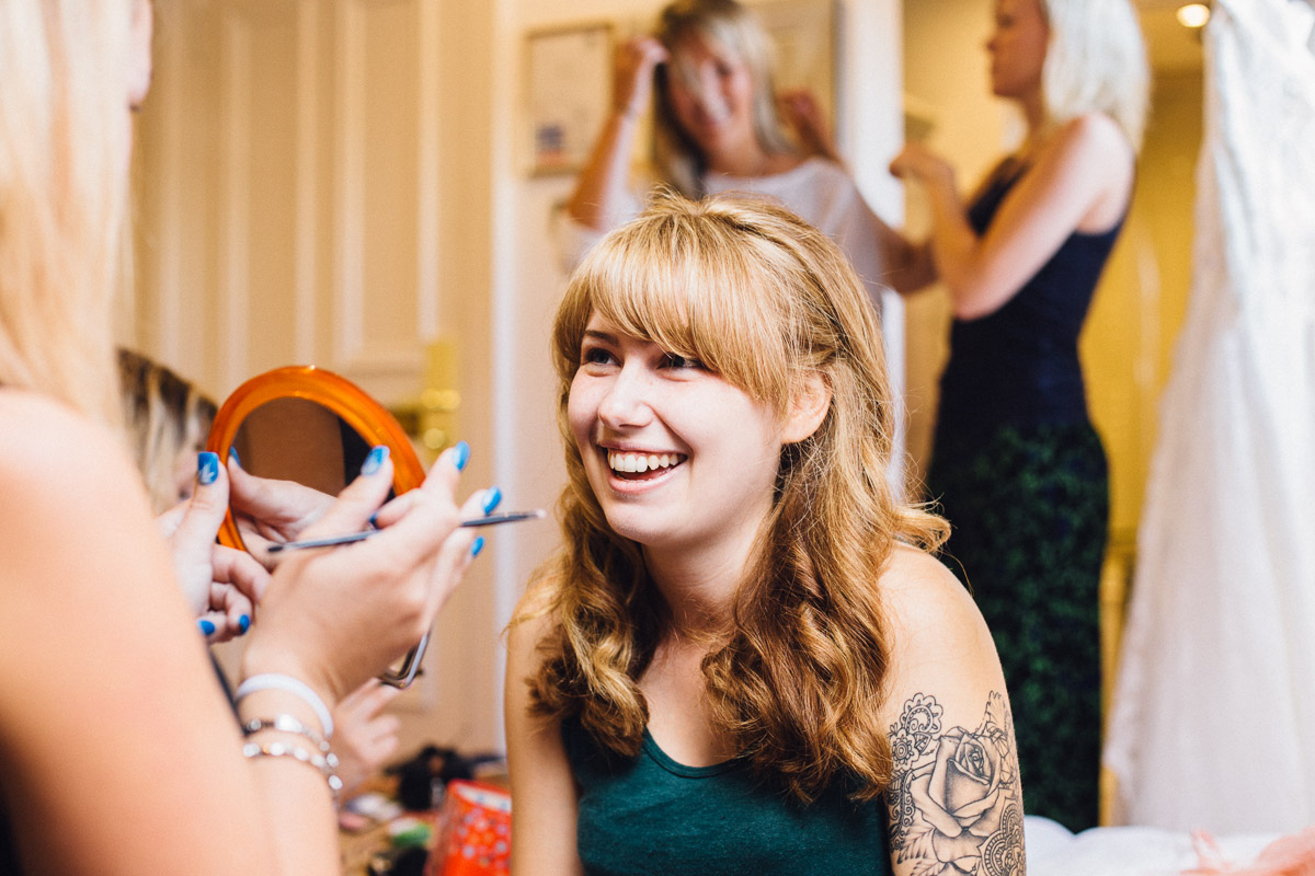 Alternative Bride getting Make up done