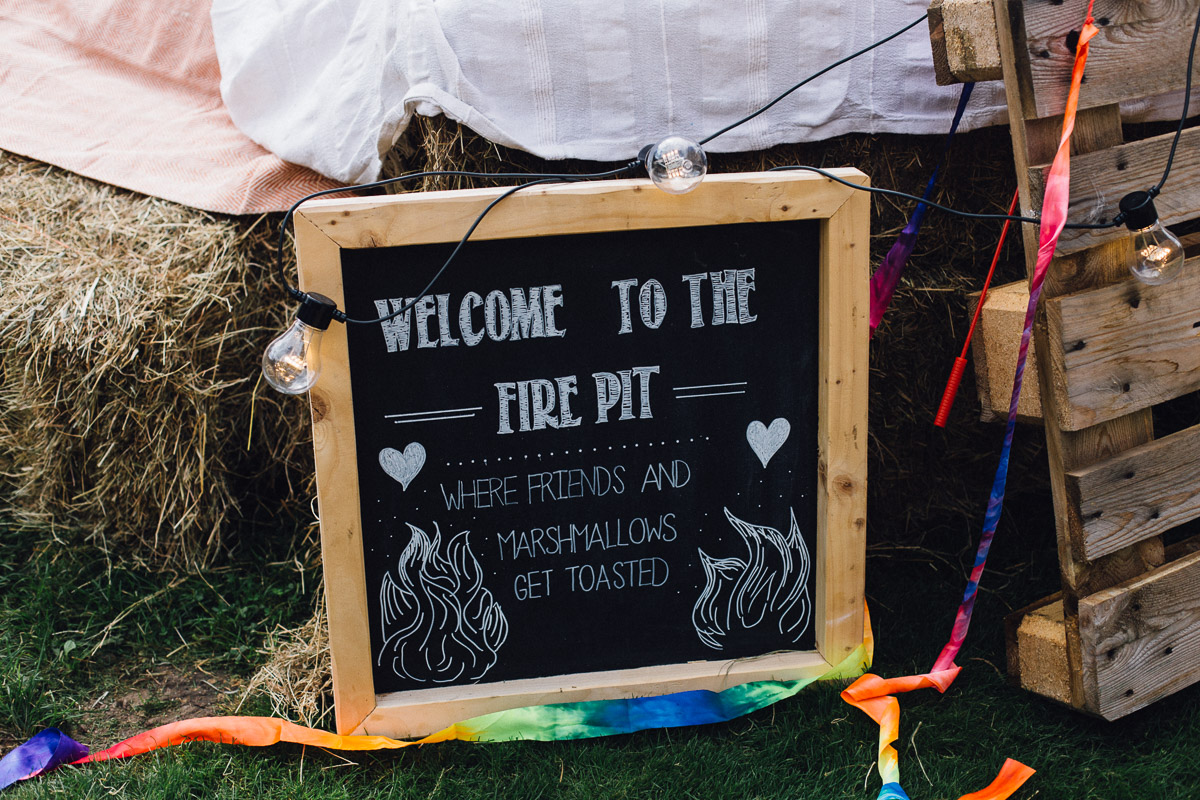 Quirky Wedding Fire Pit Wooden Sign