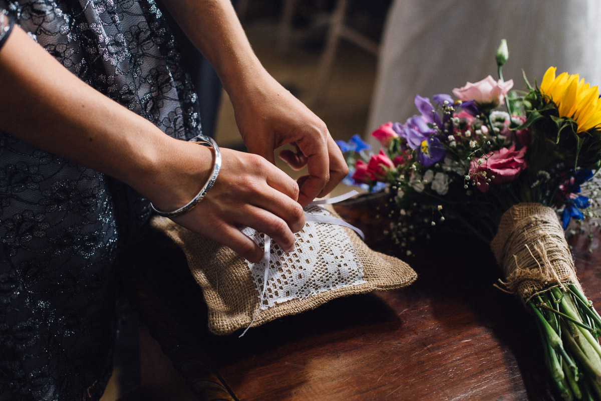 Best Woman Presents Rings on Cushion during Ceremony