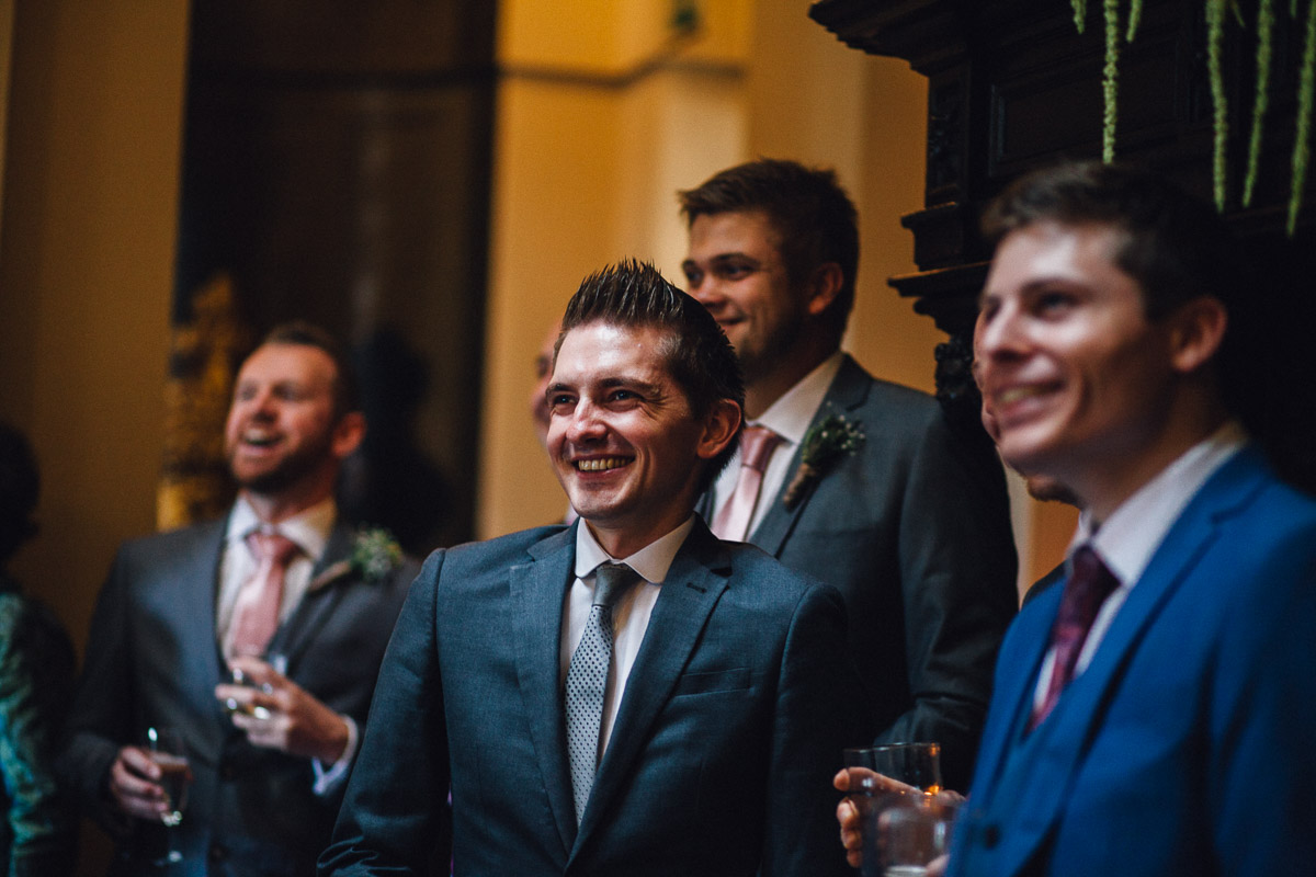 Guests Laugh During Wedding Speeches