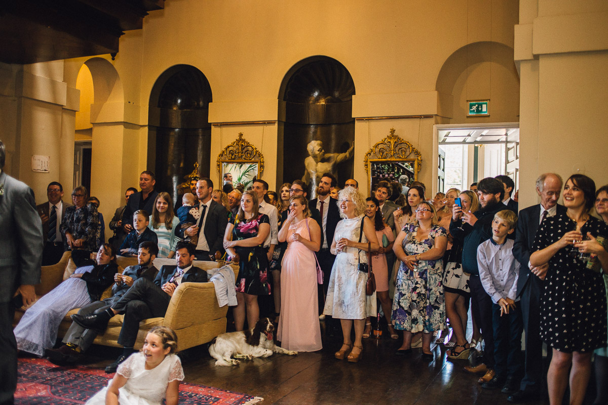 Guests Laugh During Wedding Speeches
