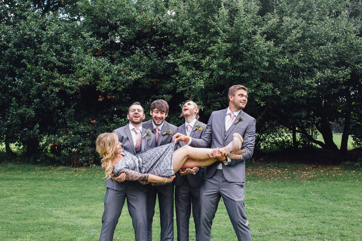 Bridal Party pull Funny Poses for Group Shots