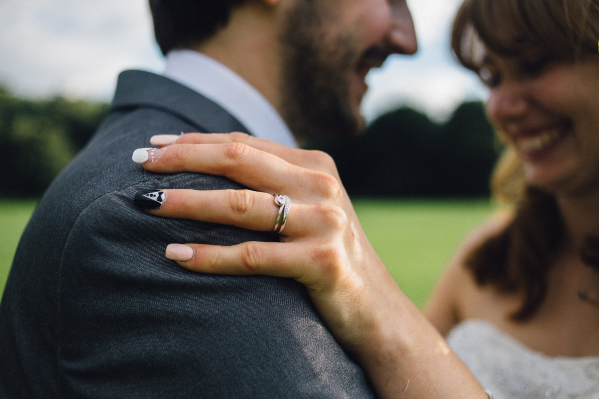 Wedding Ring on Bride and Groom nail art