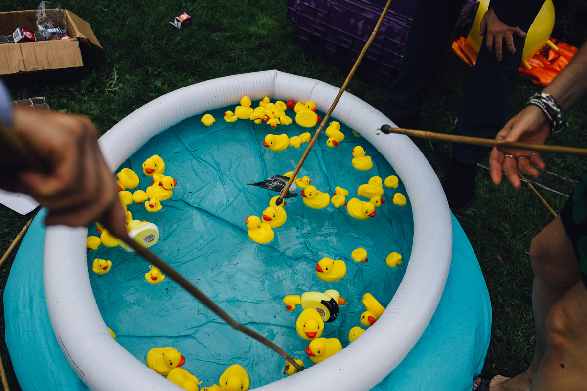 Guests playing Hook a Duck