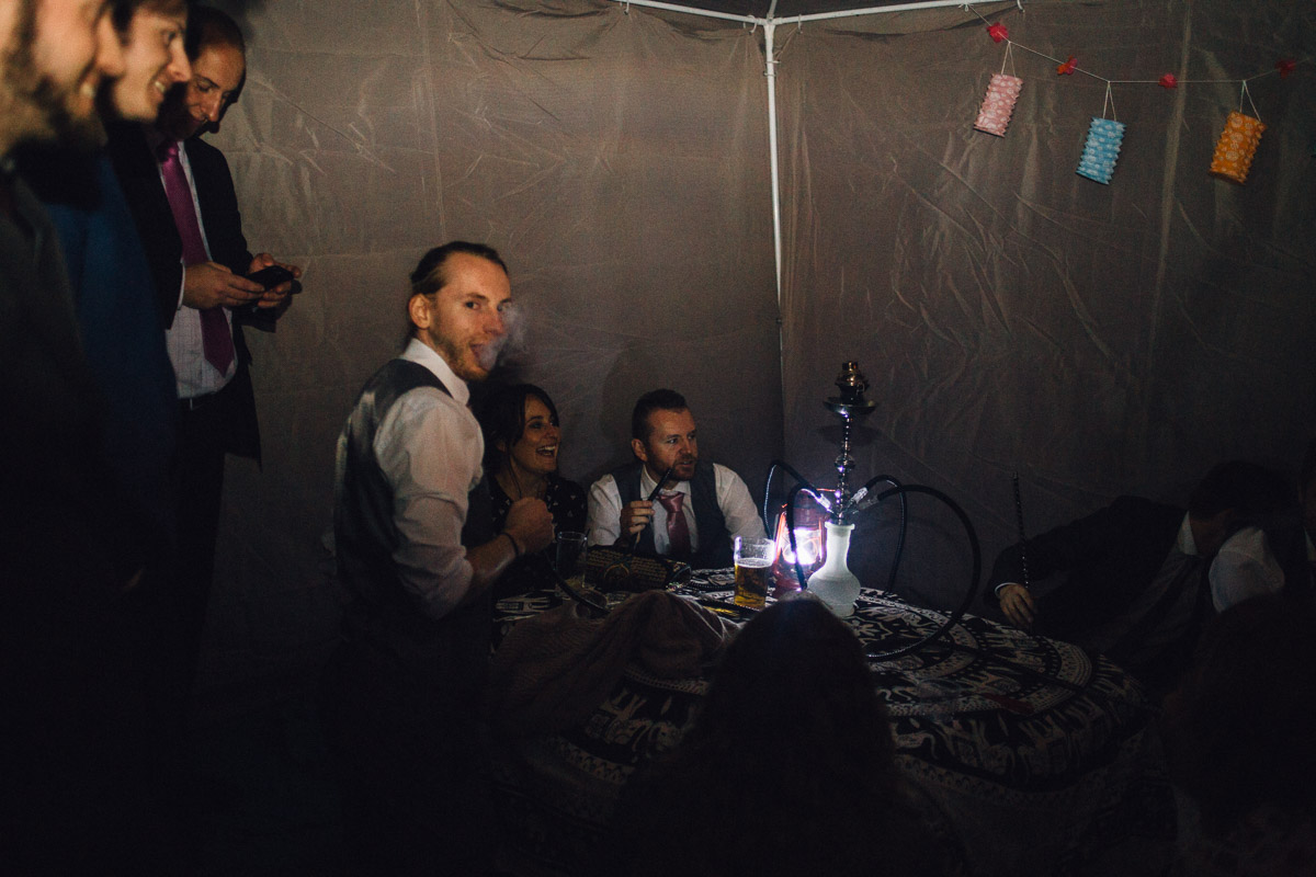 Wedding Guests in Shisha Tent