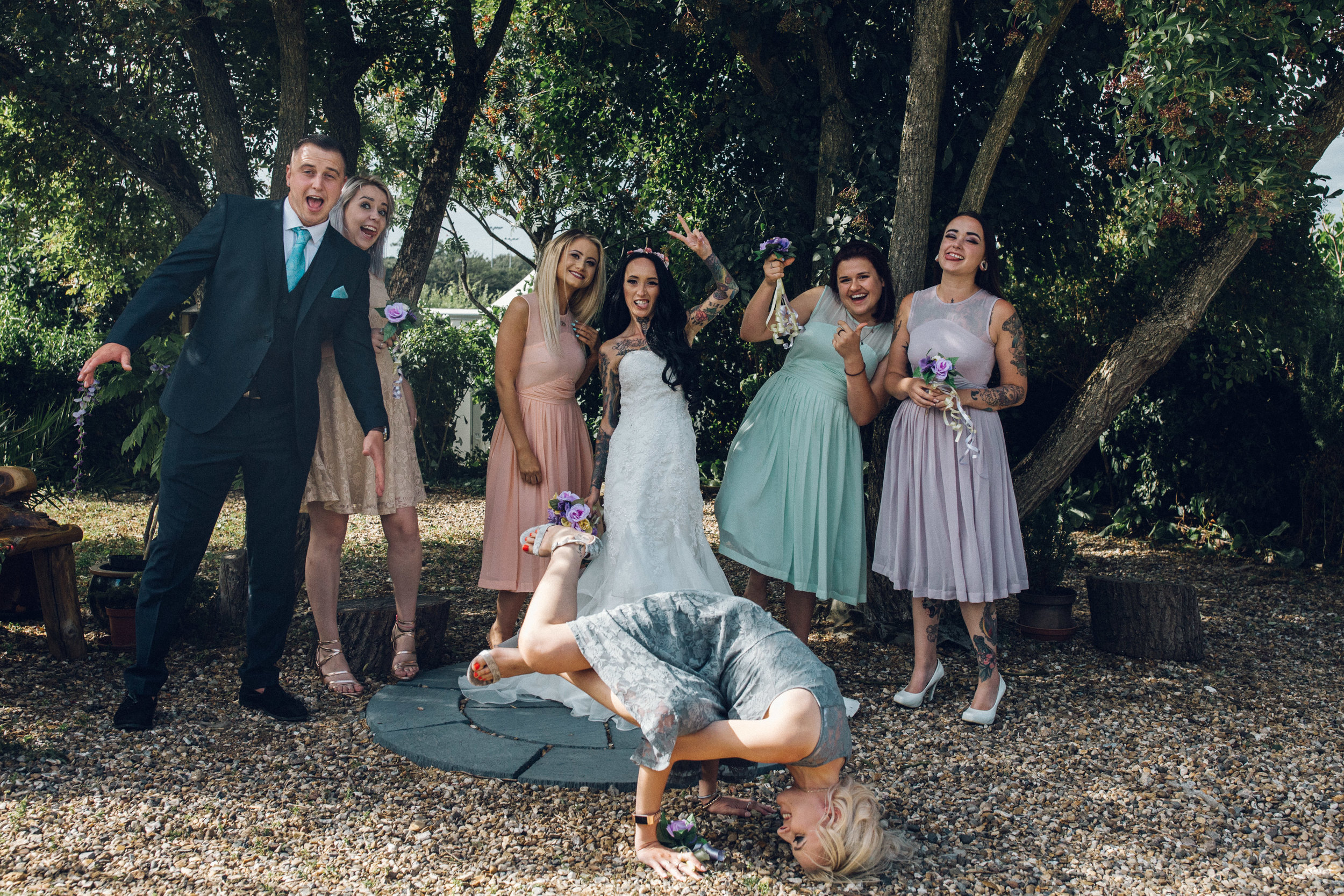 Alternative wedding photography at Zinnia Garden Banstead