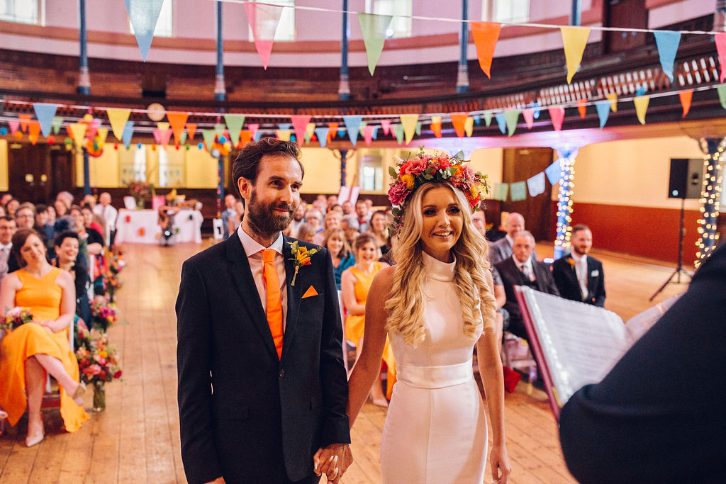 Quirky colourful wedding Hackney Round Chapel London Photographer