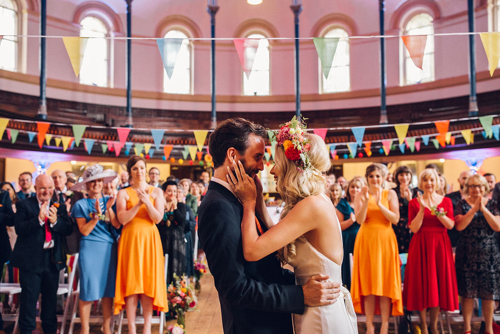 Quirky colourful wedding Hackney Round Chapel London Photographer