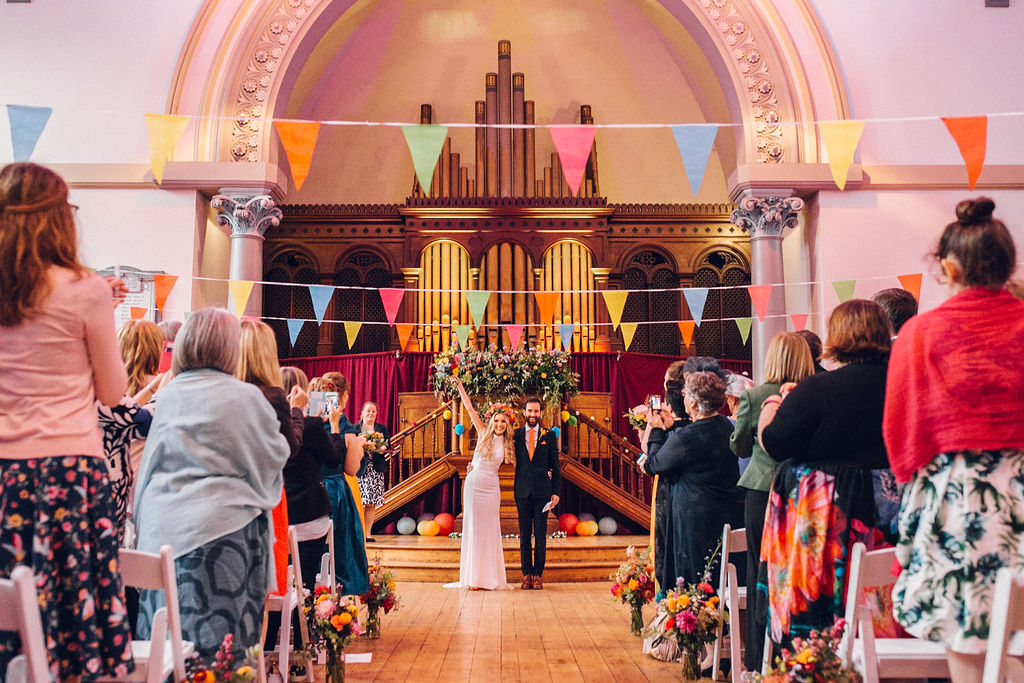 Quirky colourful wedding Hackney Round Chapel London Photographer