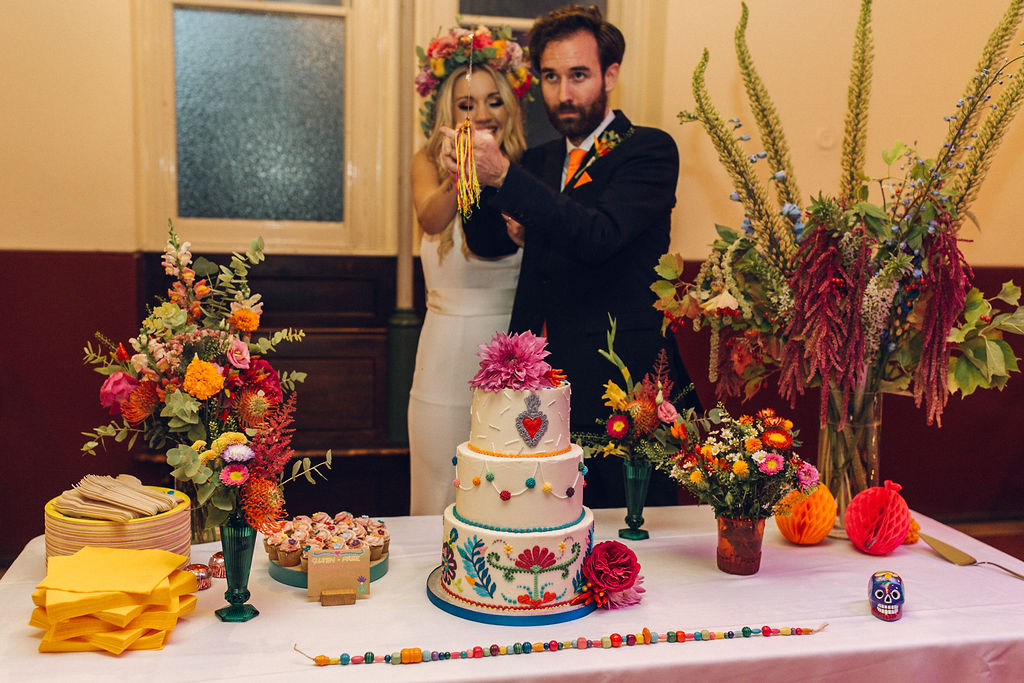 Quirky colourful wedding Hackney Round Chapel London Photographer