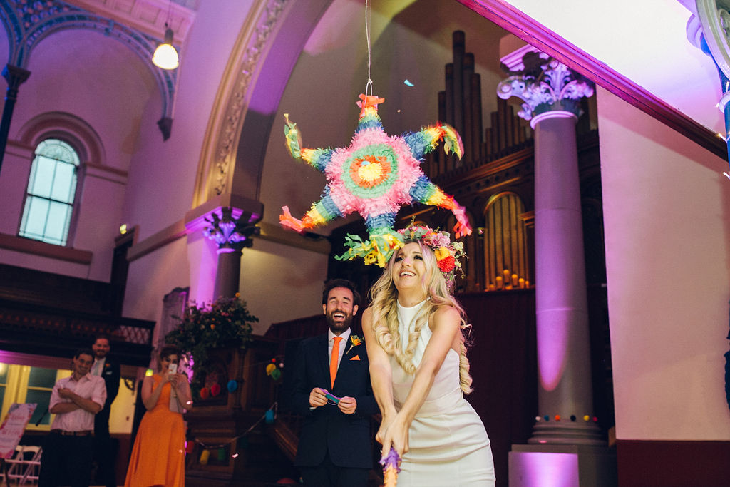 Quirky colourful wedding Hackney Round Chapel London Photographer
