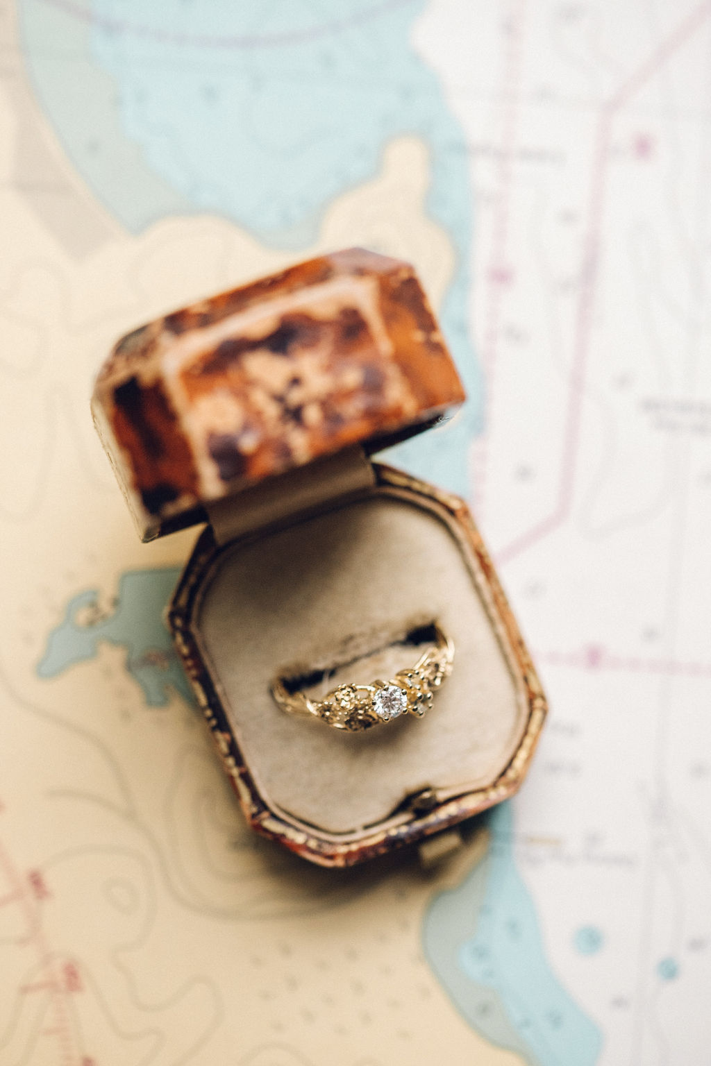 Vintage Engagment Ring Travel Theme