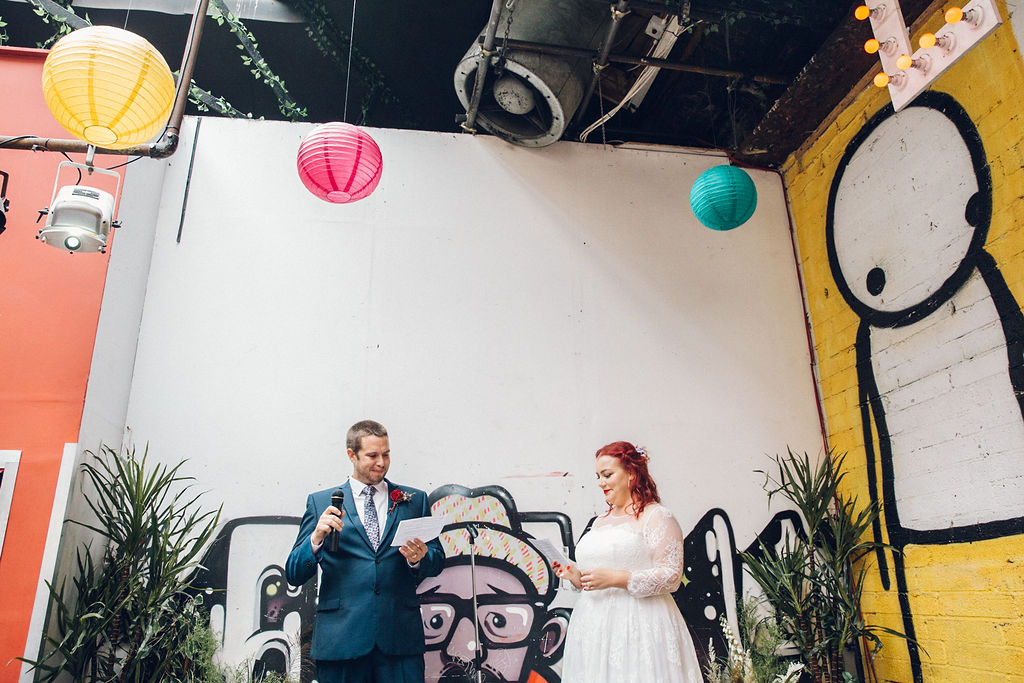 Fun and Colourful Wedding at Islington Metal Works Wedding London Alternative Photographer