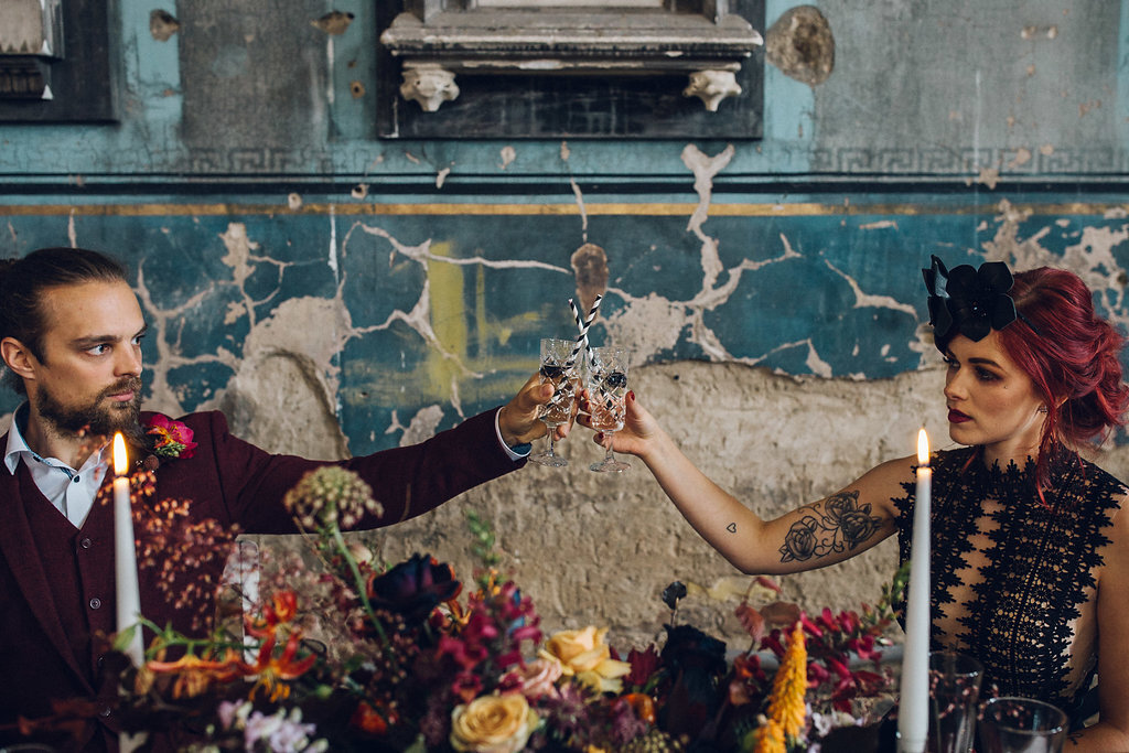 Asylum Chapel Wedding, London - A Tim Burton Nightmare Before Christmas Inspired shoot