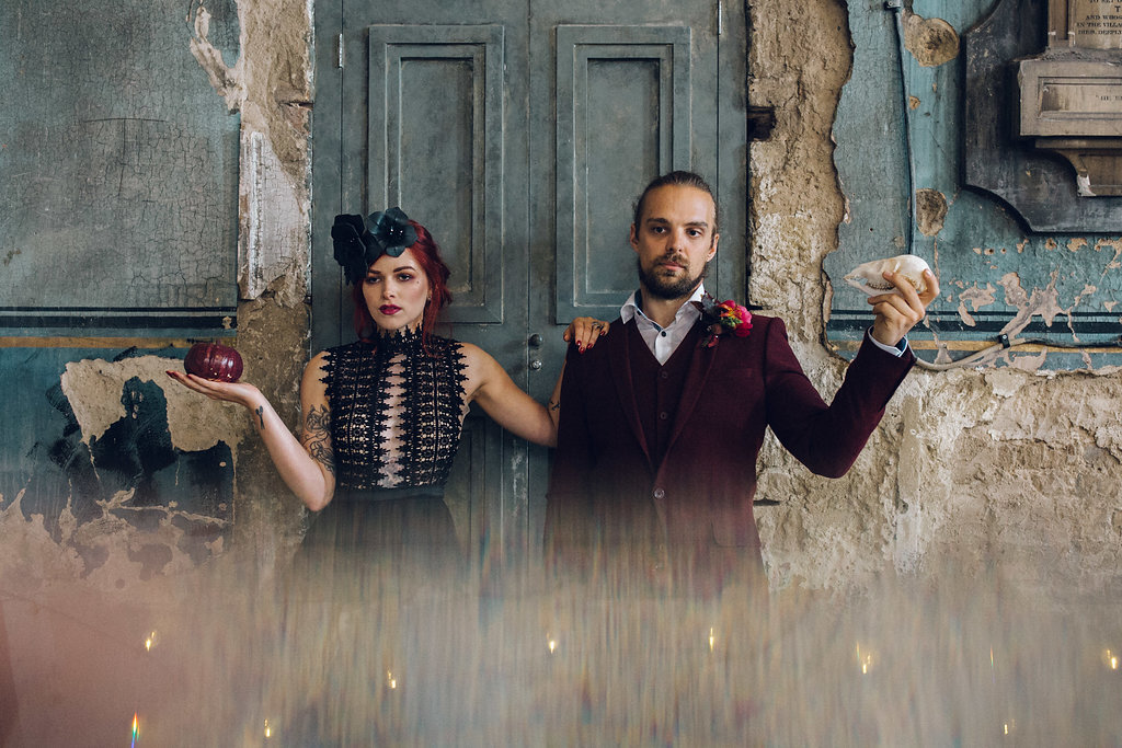 Asylum Chapel Wedding, London - A Tim Burton Nightmare Before Christmas Inspired shoot