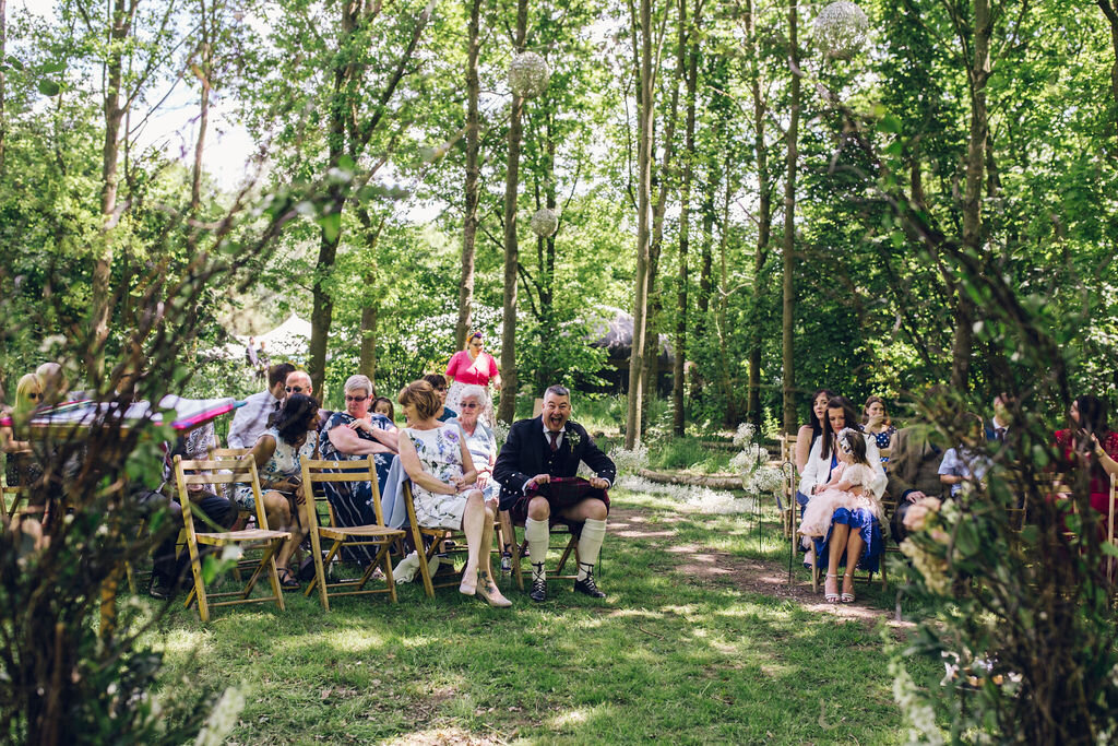 Boho Woodland Wedding Tey Brook Orchard, Browning Bros, Essex - Woodland Ceremony
