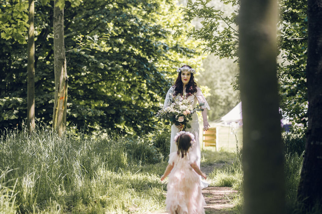 Boho Woodland Wedding Tey Brook Orchard, Browning Bros, Essex - Woodland Ceremony