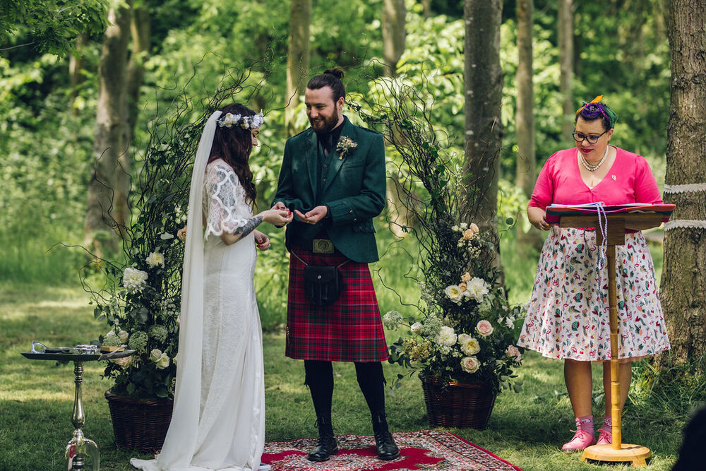 Boho Woodland Wedding Tey Brook Orchard, Browning Bros, Essex - Woodland Ceremony