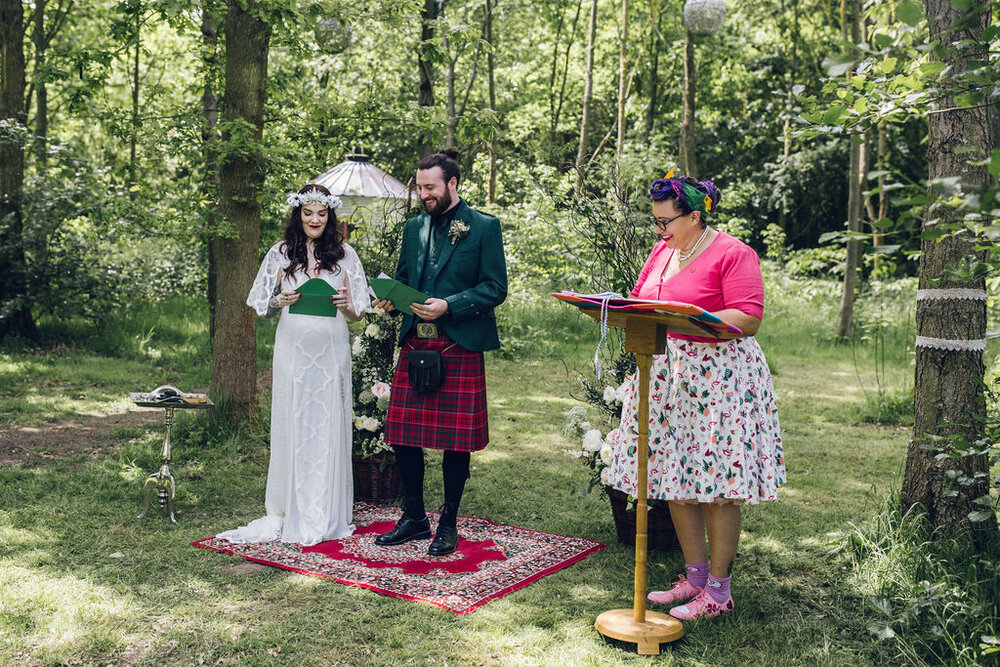 Boho Woodland Wedding Tey Brook Orchard, Browning Bros, Essex - Woodland Ceremony