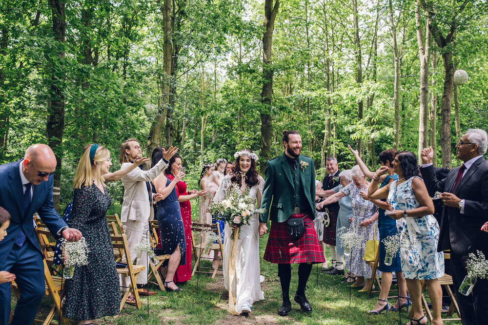 Boho Woodland Wedding Tey Brook Orchard, Browning Bros, Essex - Woodland Ceremony