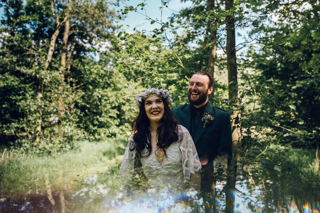 Boho Woodland Wedding Tey Brook Orchard, Browning Bros, Essex - Grace Loves Lace dress