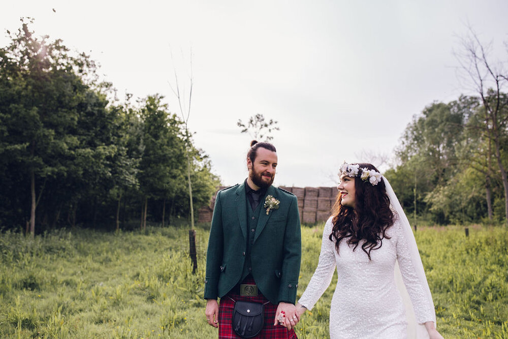 Boho Woodland Wedding Tey Brook Orchard, Browning Bros, Essex - Rock N Roll Bride Dress