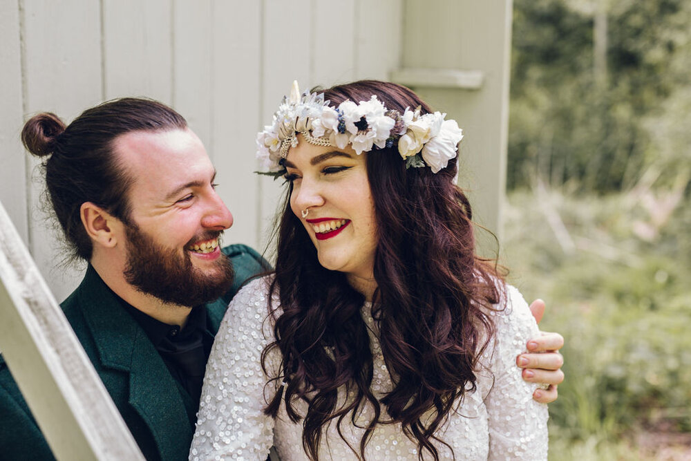 Boho Woodland Wedding Tey Brook Orchard, Browning Bros, Essex - Rock N Roll Bride Dress