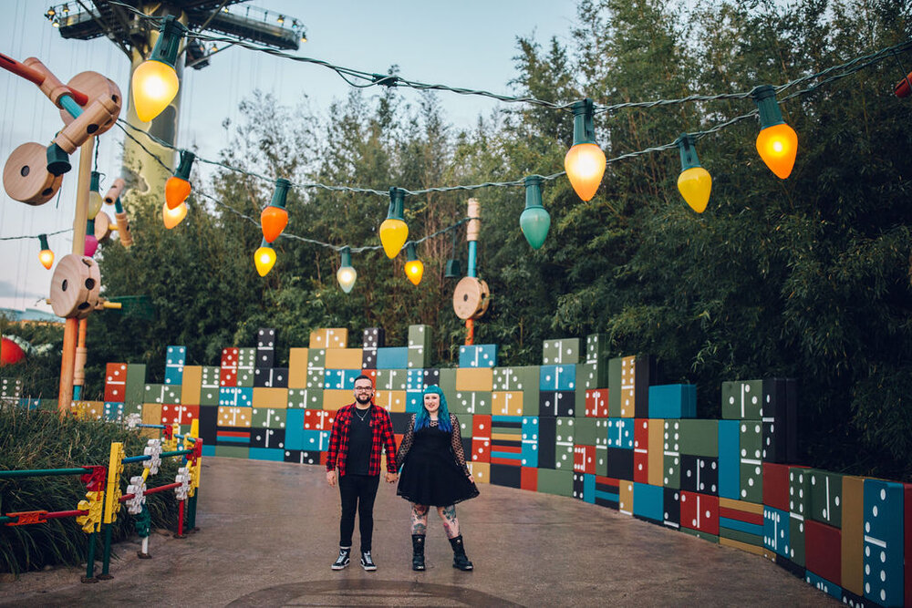 Disneyland Paris Engagement Shoot Alternative couple portrait Walt Disney Studios 