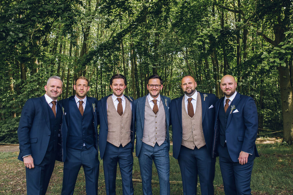Relaxed Wedding at the Dreys, Kent - Groomsmen group photo