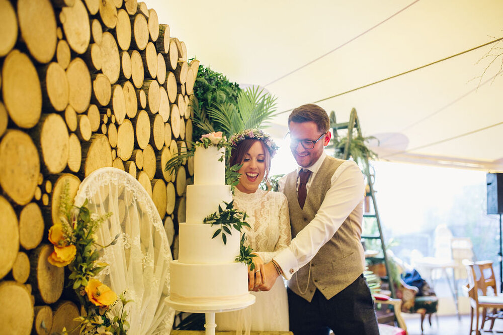 Relaxed Wedding at the Dreys, Kent - Boho Woodland Rustic Wedding Cake