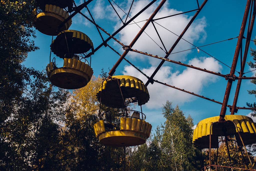 Travel photography - Chernobyl exclusion zone and Pripyat tour Abandoned Amusement Park Ferris Wheel