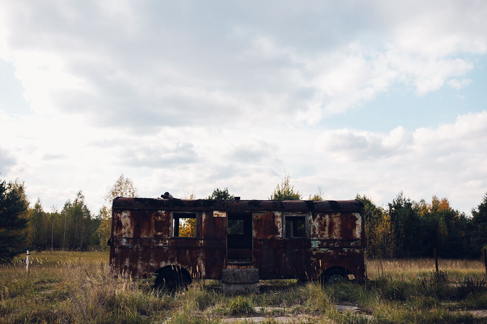 Travel photography - Chernobyl exclusion zone and Pripyat tour Abandoned Vehicle  