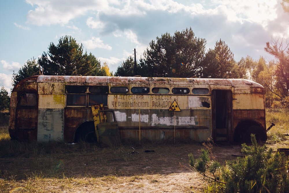Travel photography - Chernobyl exclusion zone and Pripyat tour Abandoned Vehicle  