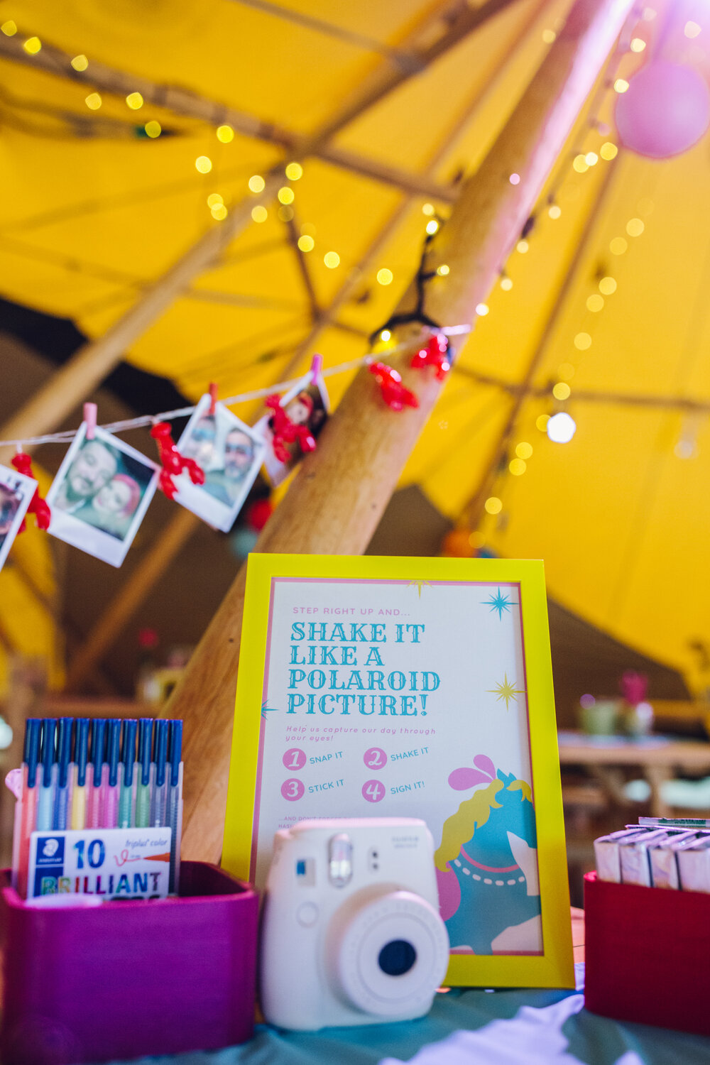 Colourful Wedding Photography Polaroid Guest Book