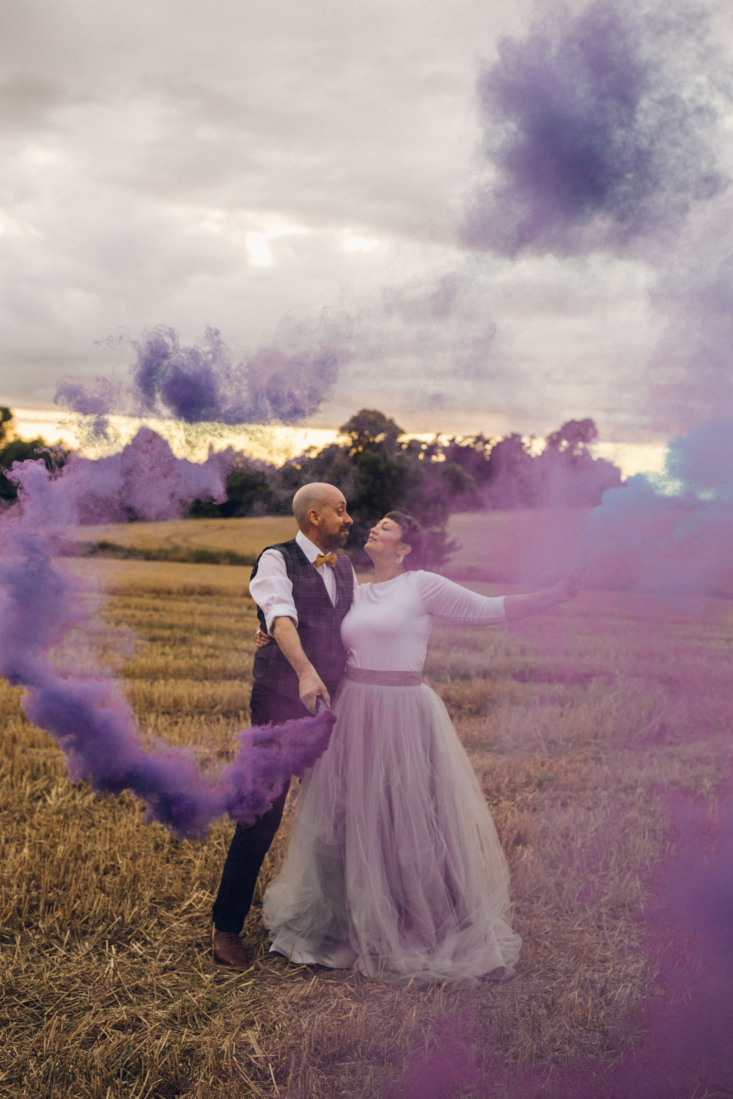 Colourful Wedding Photography with Smokebombs