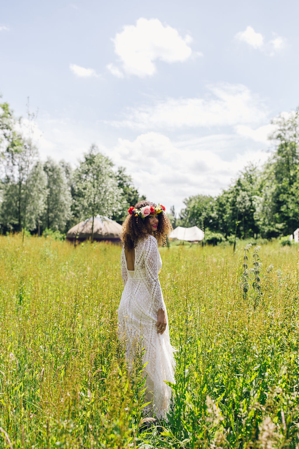 Colourful Boho Wedding Photography -Browning Bros Essex Festival Wedding