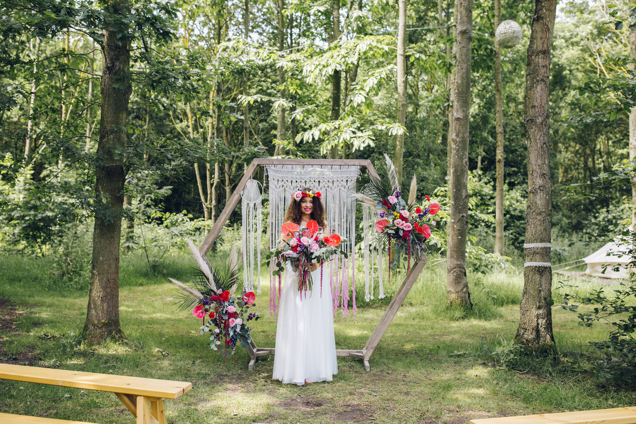 Colourful Boho Wedding Photography -Browning Bros Essex Festival Wedding