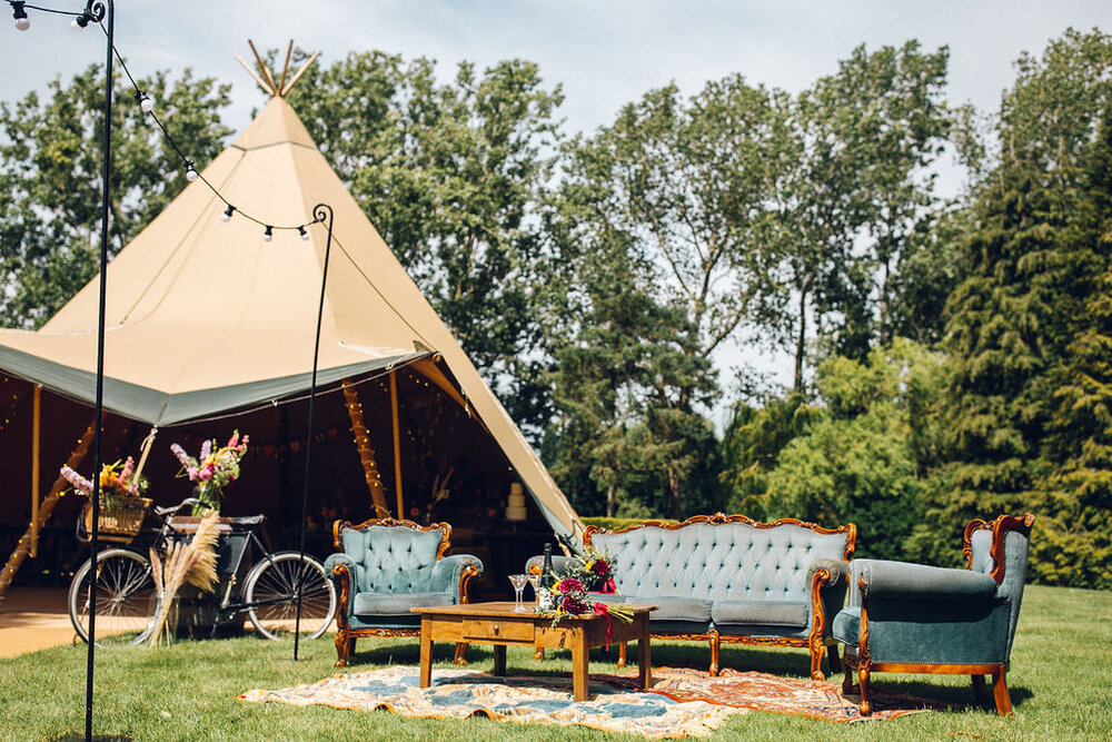 Colourful same sex festival wedding inspiration Barnston lodge Essex