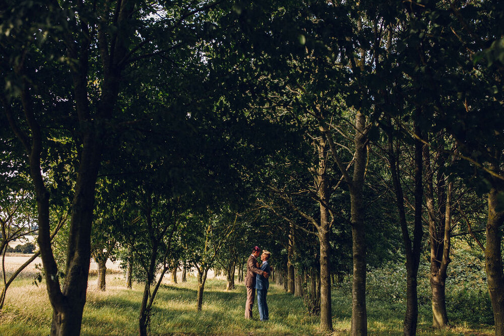 Colourful same sex festival wedding inspiration Barnston lodge Essex