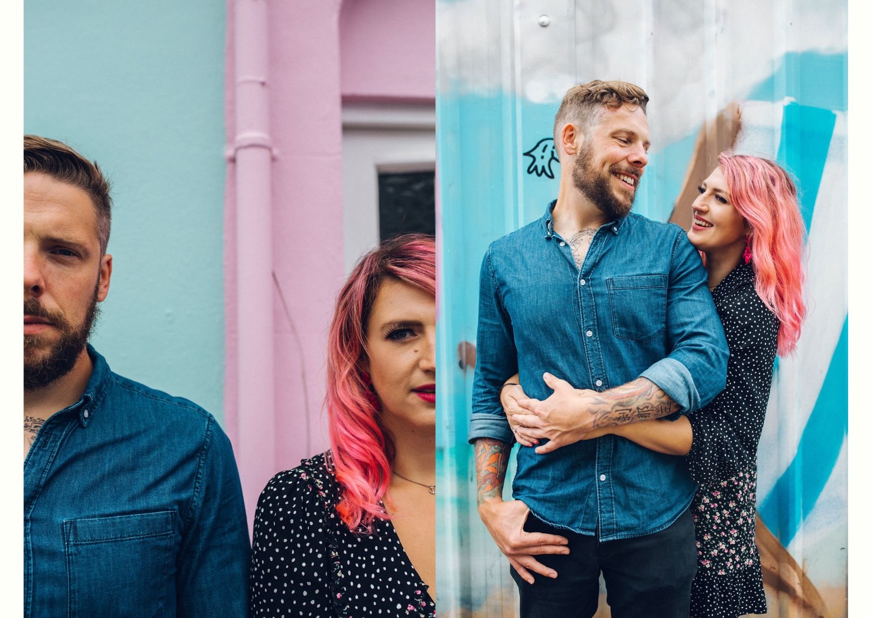 Fun colourful brighton engagement shoot